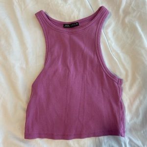 zara ribbed tank crop top